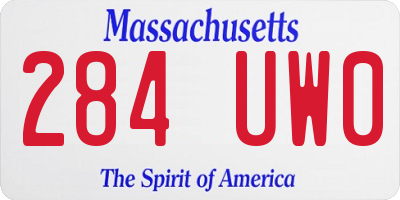 MA license plate 284UW0