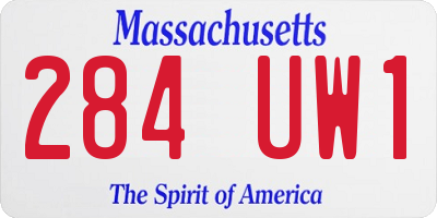 MA license plate 284UW1