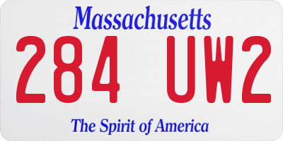 MA license plate 284UW2