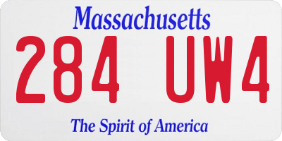 MA license plate 284UW4