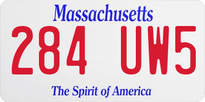 MA license plate 284UW5