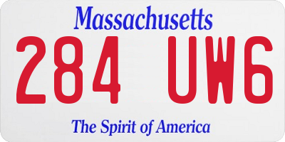 MA license plate 284UW6