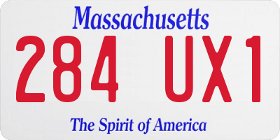 MA license plate 284UX1