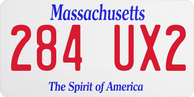 MA license plate 284UX2