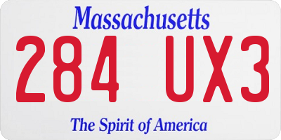 MA license plate 284UX3