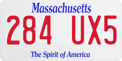 MA license plate 284UX5