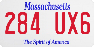 MA license plate 284UX6