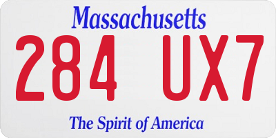 MA license plate 284UX7