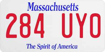 MA license plate 284UY0