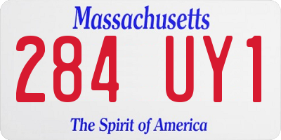 MA license plate 284UY1