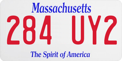 MA license plate 284UY2