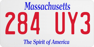 MA license plate 284UY3