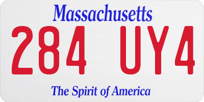 MA license plate 284UY4