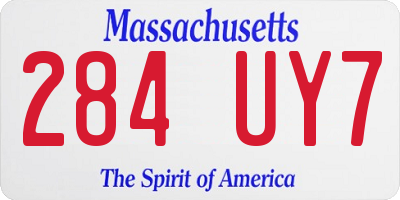 MA license plate 284UY7