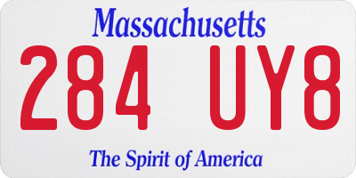 MA license plate 284UY8