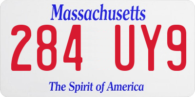 MA license plate 284UY9