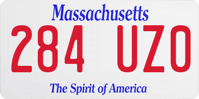 MA license plate 284UZ0