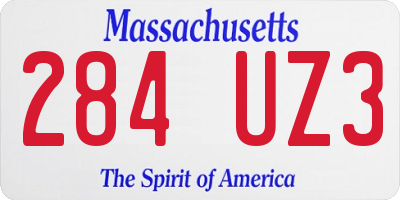 MA license plate 284UZ3