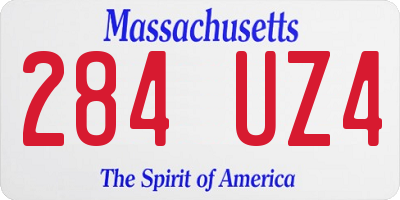 MA license plate 284UZ4