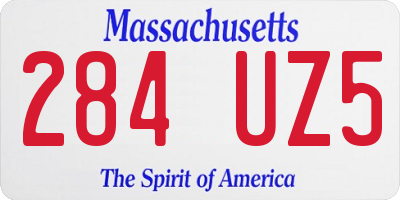 MA license plate 284UZ5