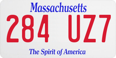 MA license plate 284UZ7