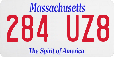 MA license plate 284UZ8
