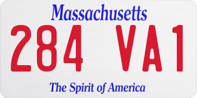 MA license plate 284VA1