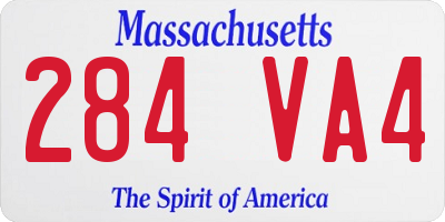 MA license plate 284VA4