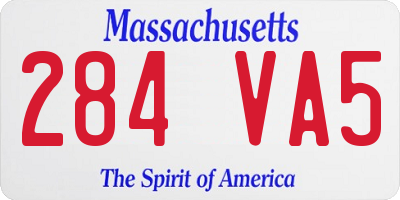 MA license plate 284VA5