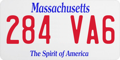 MA license plate 284VA6