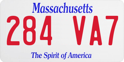 MA license plate 284VA7