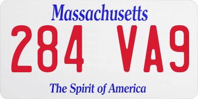 MA license plate 284VA9