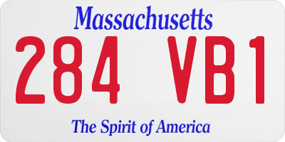 MA license plate 284VB1