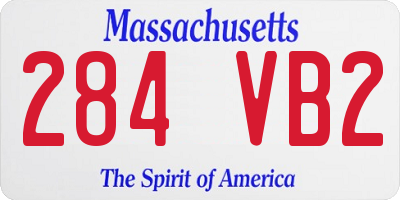 MA license plate 284VB2