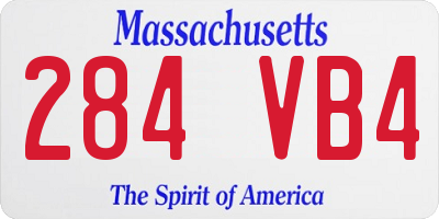 MA license plate 284VB4