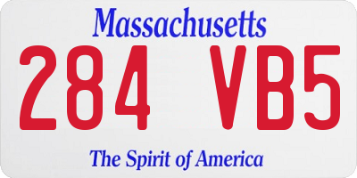 MA license plate 284VB5