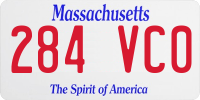 MA license plate 284VC0