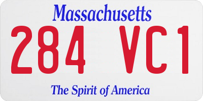 MA license plate 284VC1