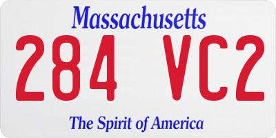 MA license plate 284VC2