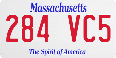 MA license plate 284VC5