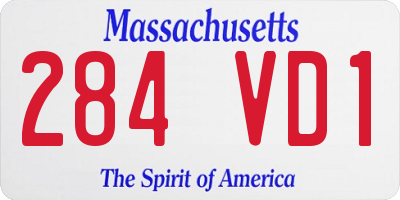 MA license plate 284VD1