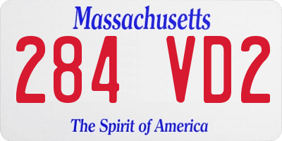 MA license plate 284VD2