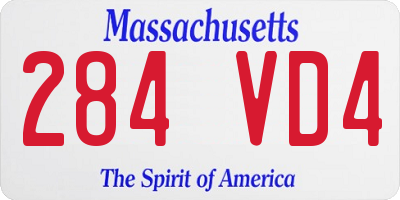 MA license plate 284VD4