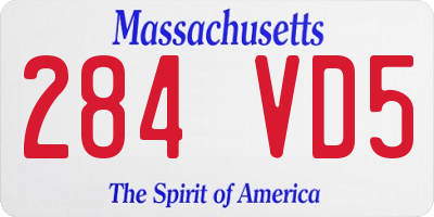MA license plate 284VD5