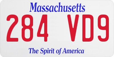 MA license plate 284VD9