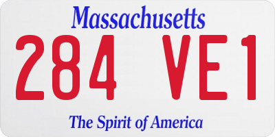 MA license plate 284VE1