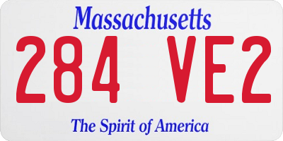 MA license plate 284VE2