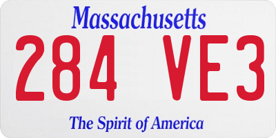 MA license plate 284VE3