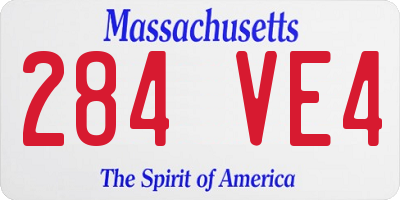 MA license plate 284VE4