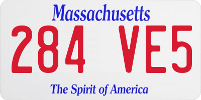 MA license plate 284VE5
